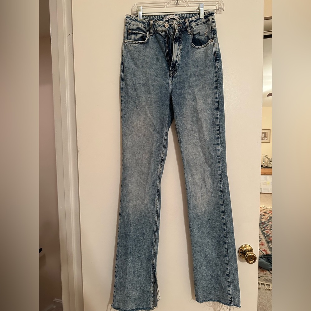 Zara split hem jeans